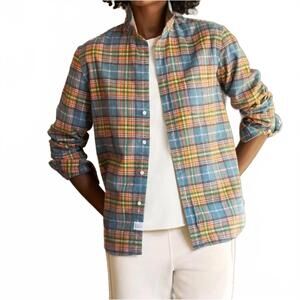 NEW FRANK & EILEEN barry plaid button up in blue, green, & orange plaid